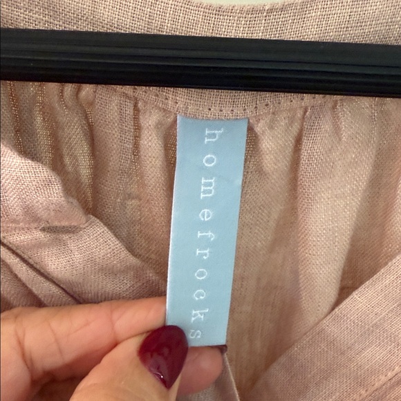 Long Sleeve Pink linen Dress - Picture 4 of 6